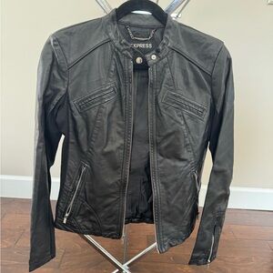 Express Women's Sleek Black Leather Jacket